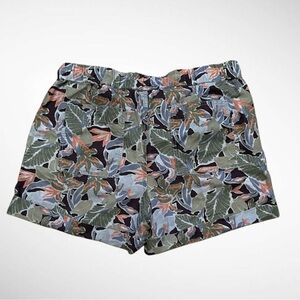 L.L. Bean Women's Tropical Leaf Shorts - Green and Blue